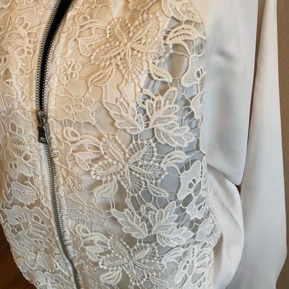 Joe’s Collection Ivory Bomber Jacket Size Small JJ Celeste Prestine - Picture 8 of 8